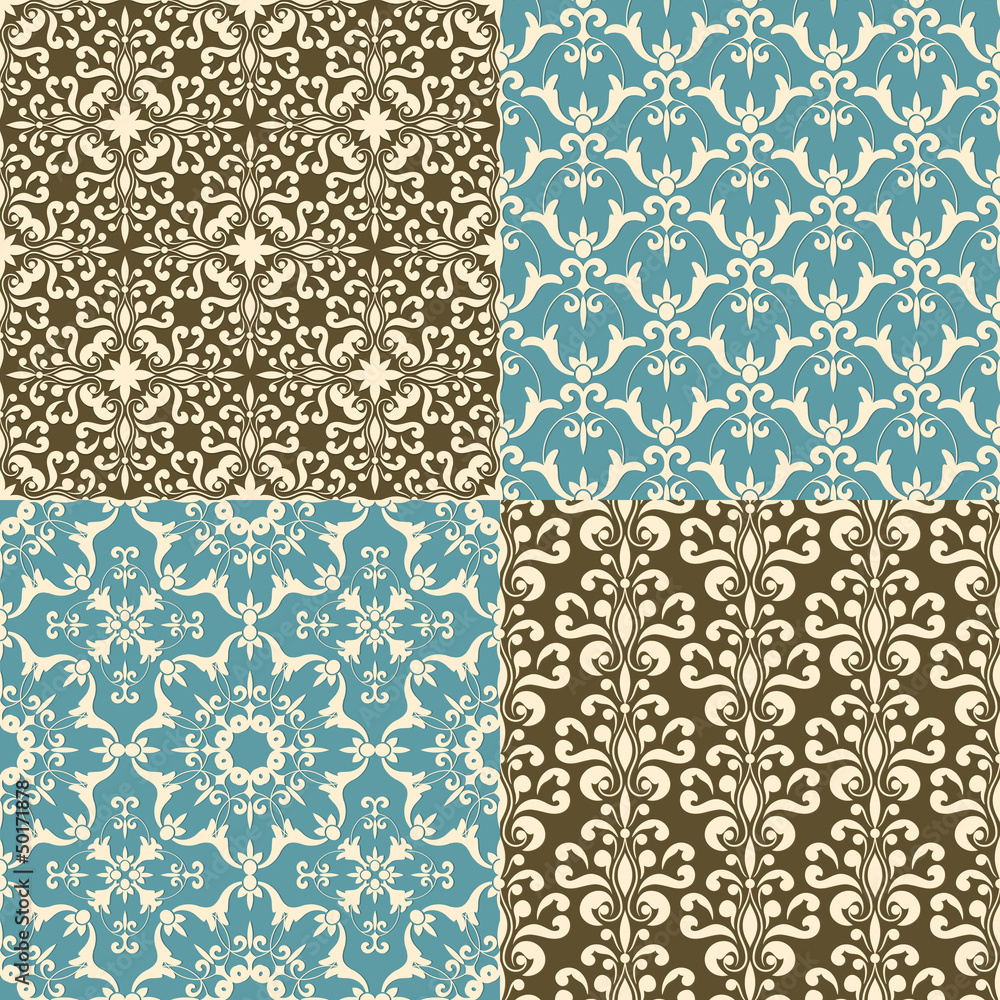 Vector Seamless Floral Patterns Vector Seamless Floral Patterns
