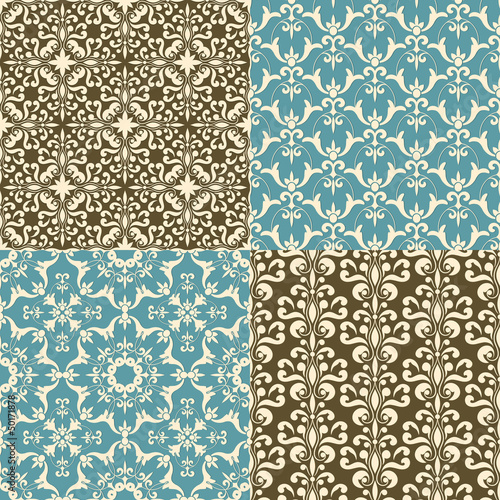 Vector Seamless Floral Patterns