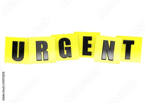 Urgent in yellow note