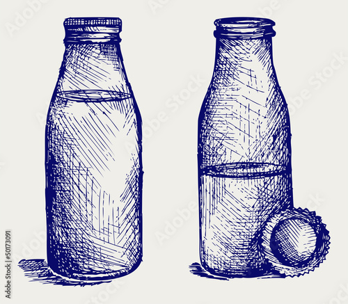 Milk bottle. Doodle style