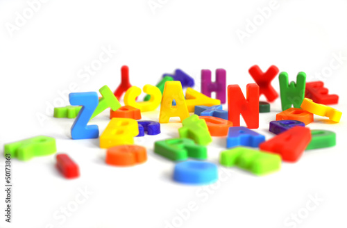 colorful letters isolated on white - Buchstaben auf weissem Grund