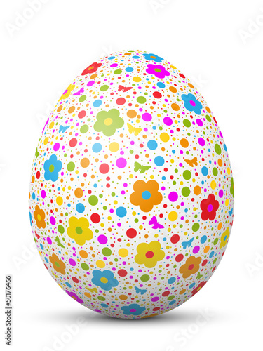 Osterei, Ostern, Ei, Blumen, Pünktchen, Blumen, gepunktet, 3D