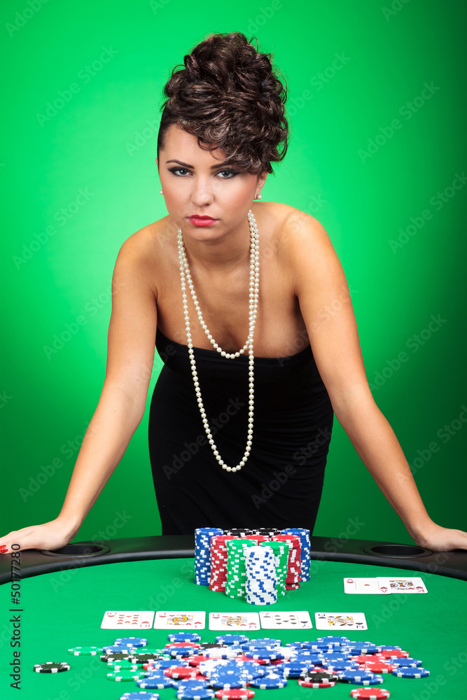 sexy woman shows poker hand sexy woman shows poker hand