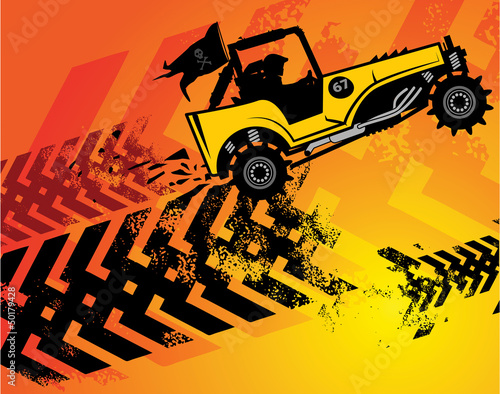 Off-road buggy abstract background  vector illustration