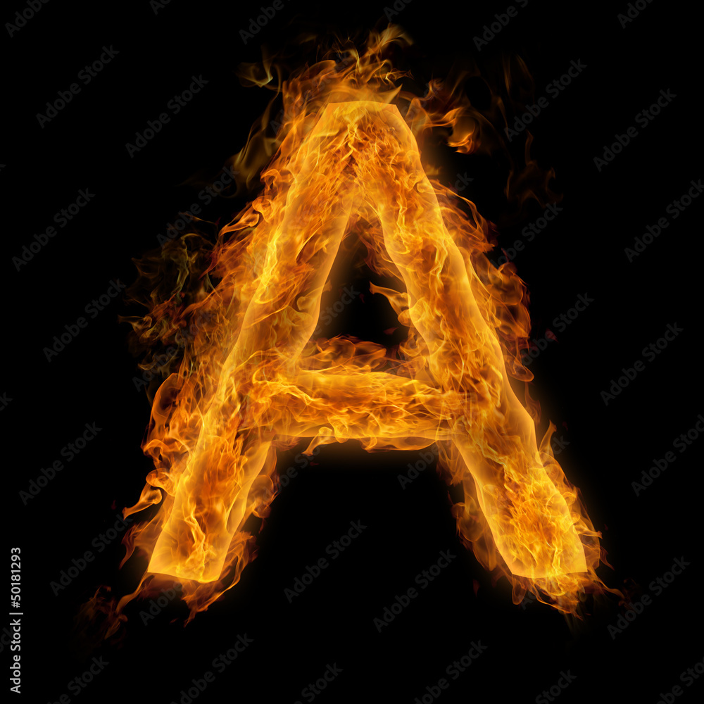 Flaming Letter A Flaming Letter A