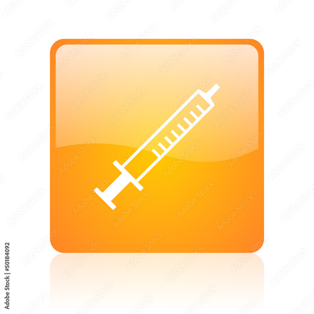 syringe orange square glossy web icon syringe orange square glossy web icon