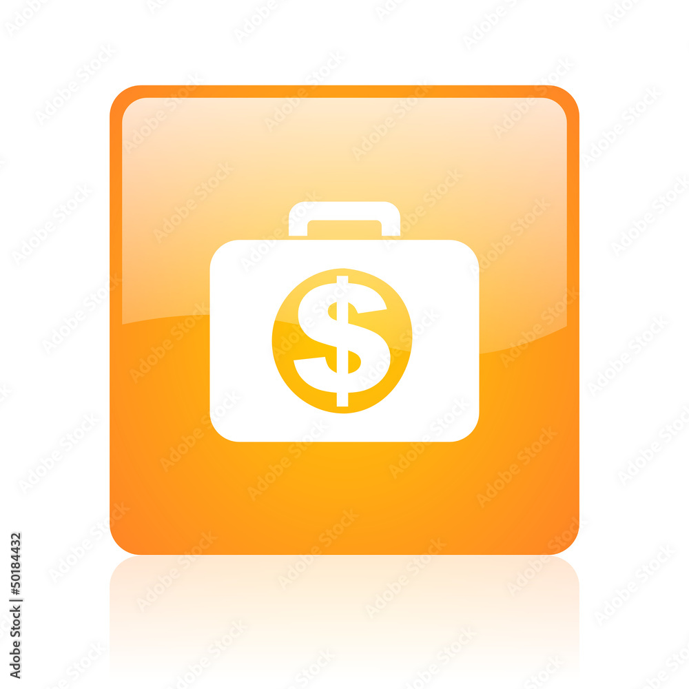 financial orange square glossy web icon financial orange square glossy web icon