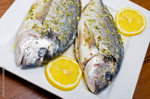 Photos Marinated gilthead fishes