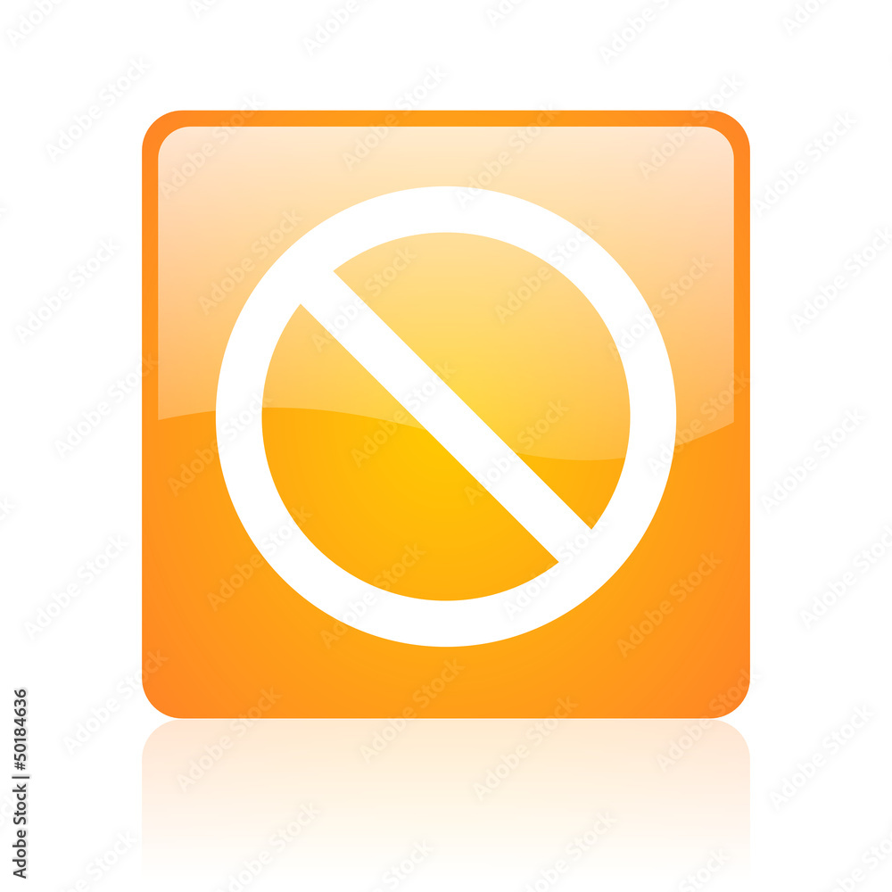 access denied orange square glossy web icon access denied orange square glossy web icon