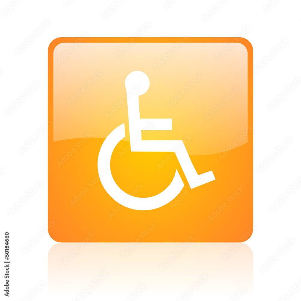 accessibility orange square glossy web icon accessibility orange square glossy web icon