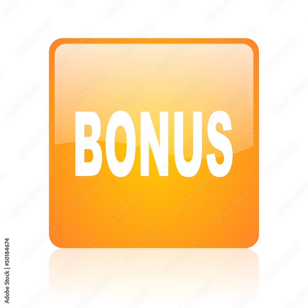 bonus orange square glossy web icon bonus orange square glossy web icon