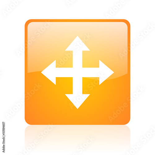 Free Download arrows orange square glossy web icon - GFXLoad