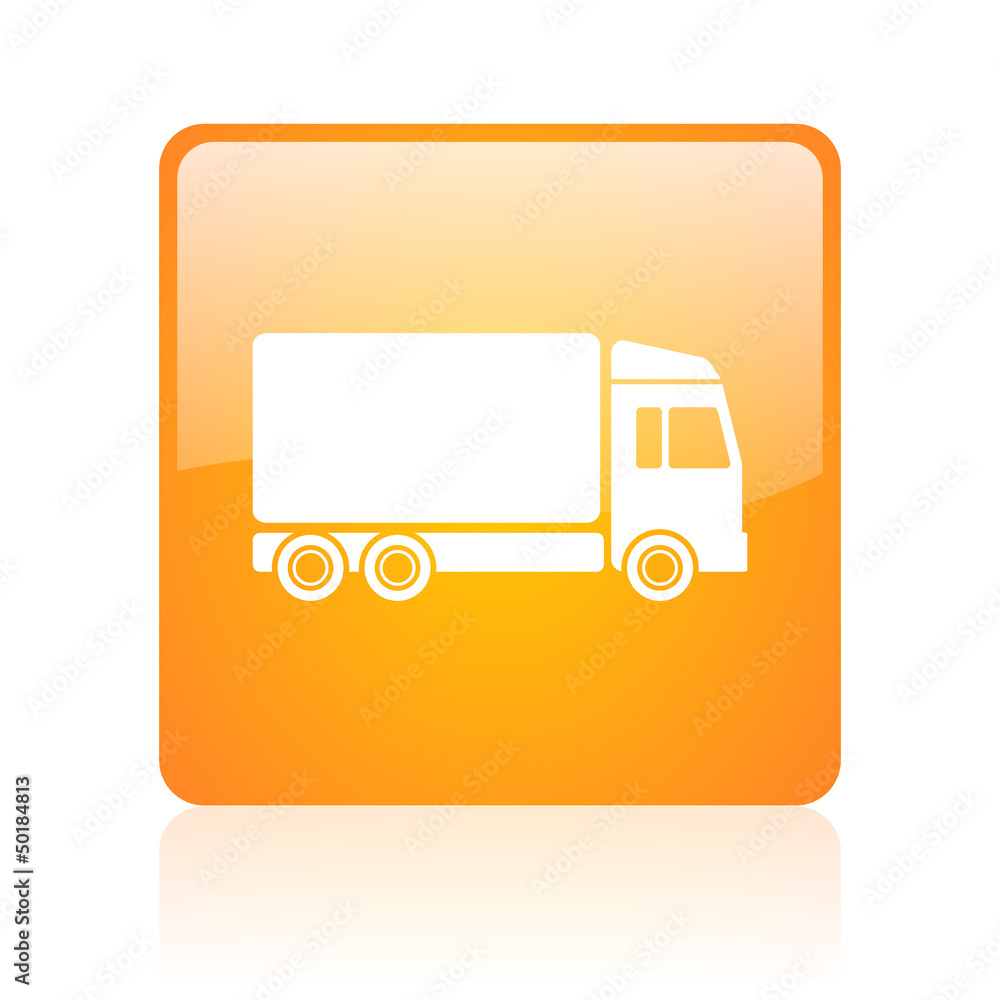 delivery orange square glossy web icon delivery orange square glossy web icon