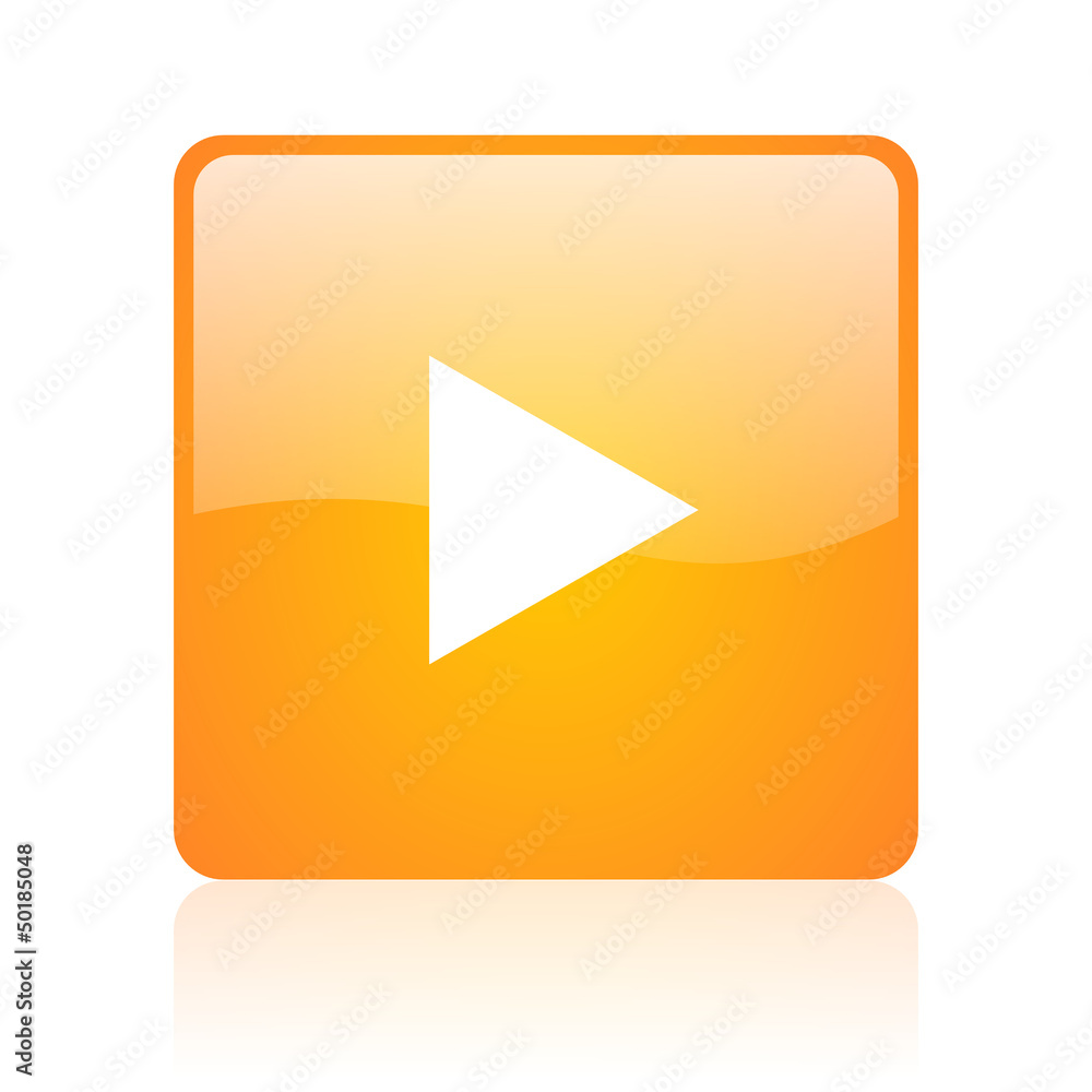 play orange square glossy web icon play orange square glossy web icon