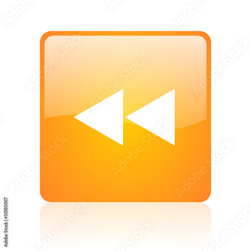 scroll orange square glossy web icon
