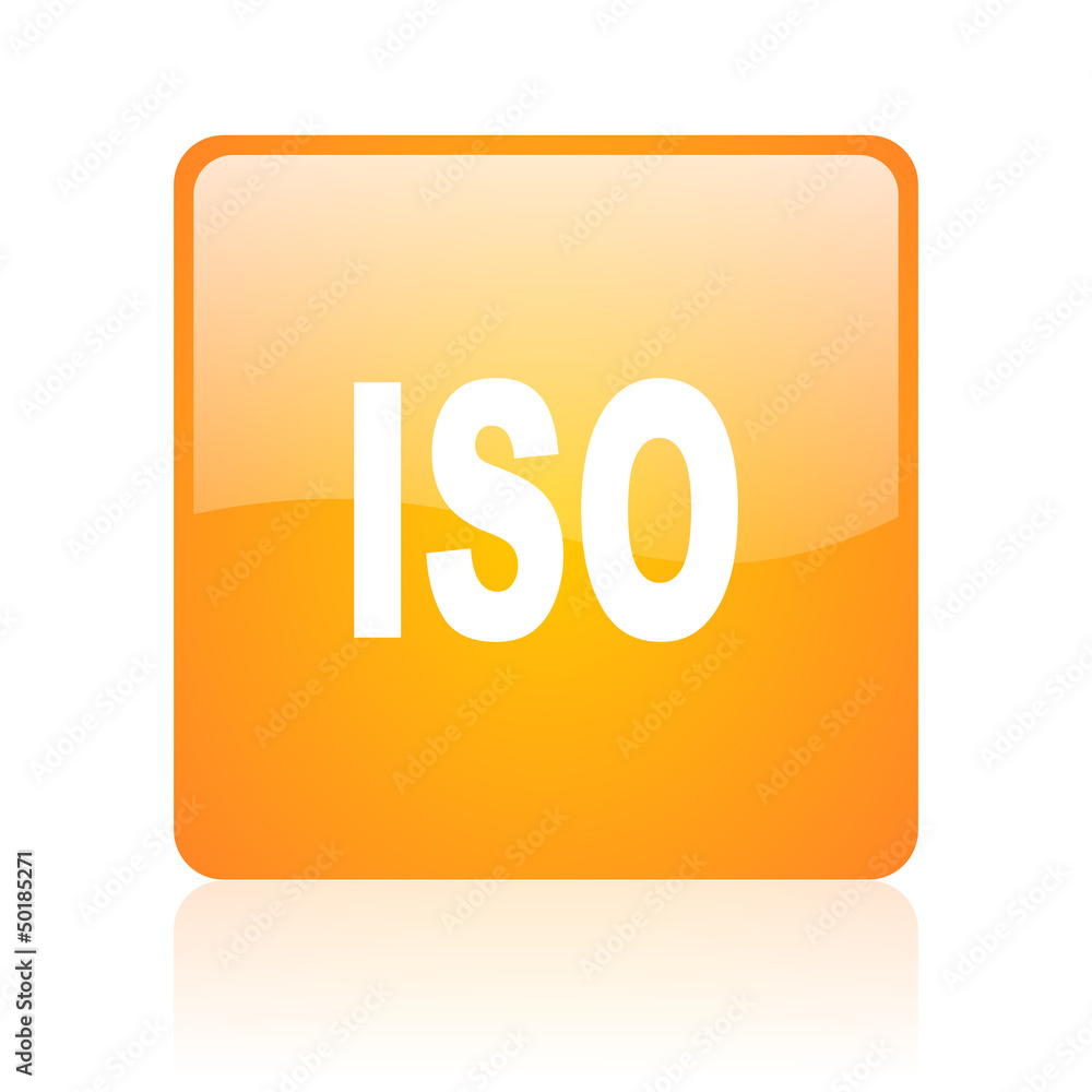 iso orange square glossy web icon iso orange square glossy web icon