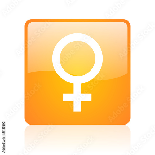 sex orange square glossy web icon