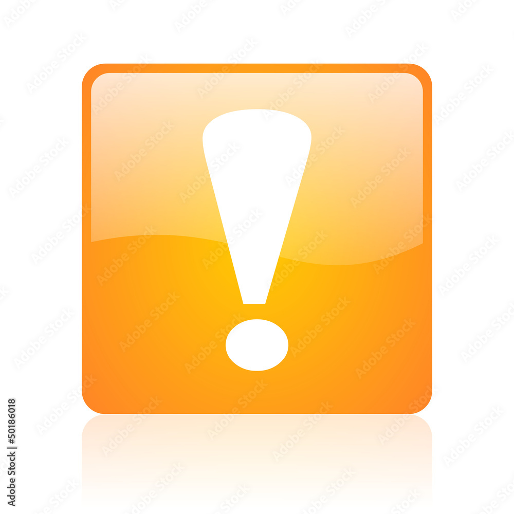 exclamation sign orange square glossy web icon exclamation sign orange square glossy web icon