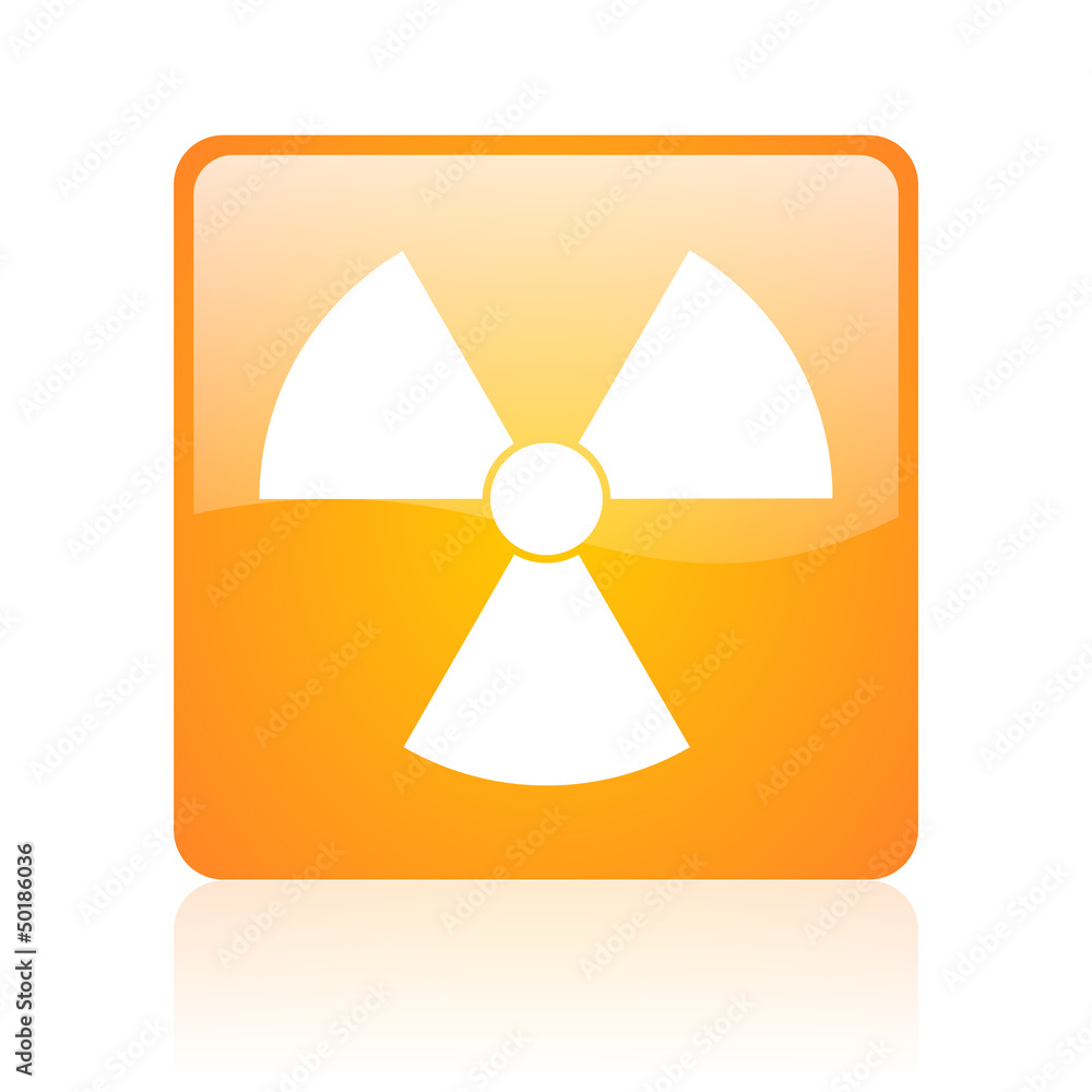radiation orange square glossy web icon radiation orange square glossy web icon