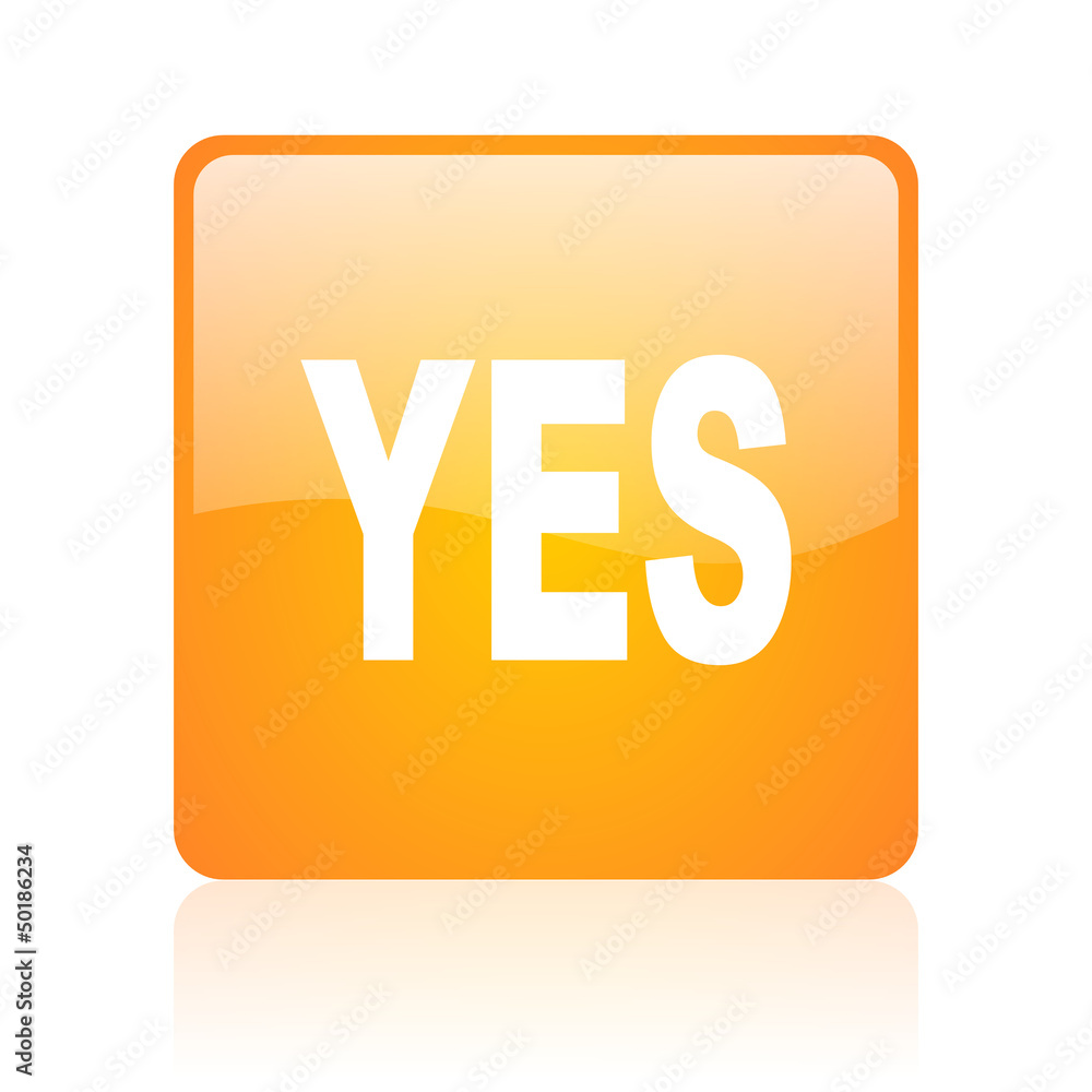 yes orange square glossy web icon yes orange square glossy web icon