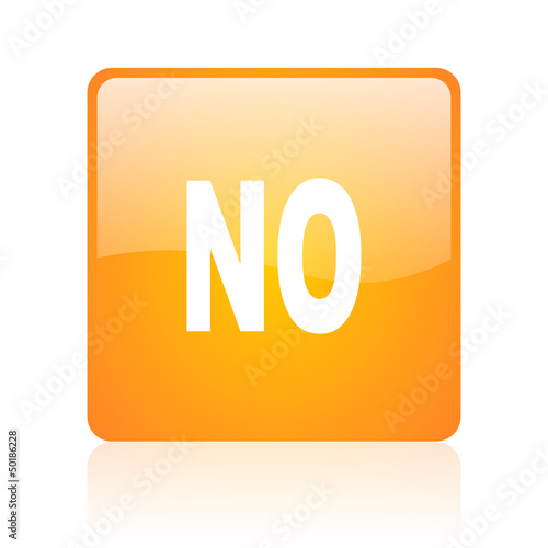 no orange square glossy web icon