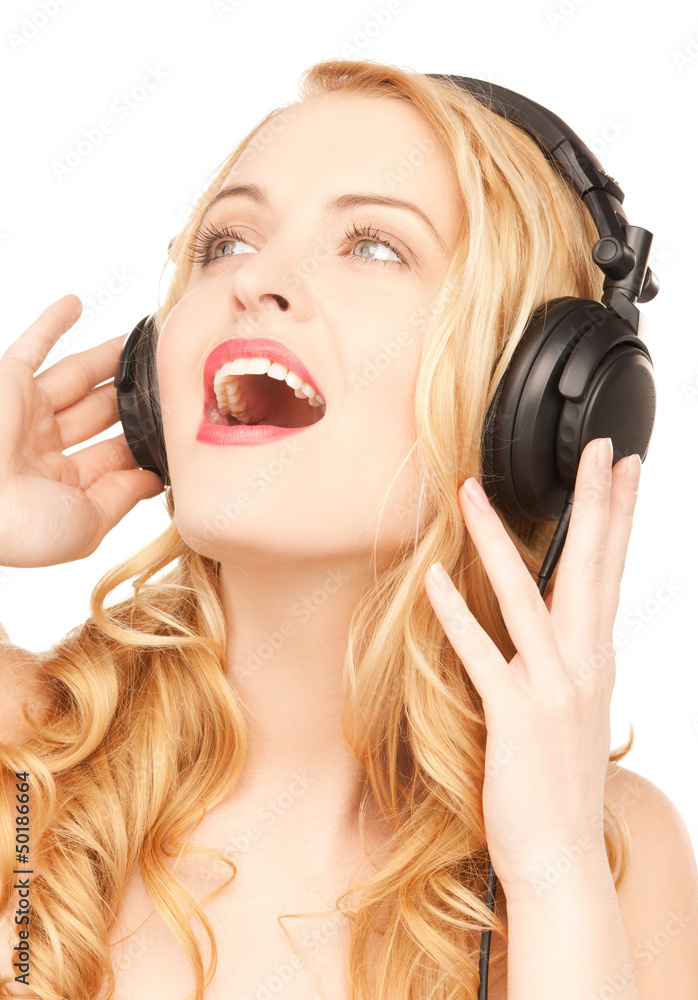 Fototapeta premium woman with headphones
