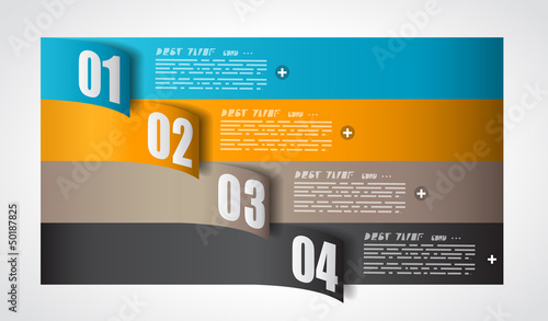 Infographic design template with paper tags