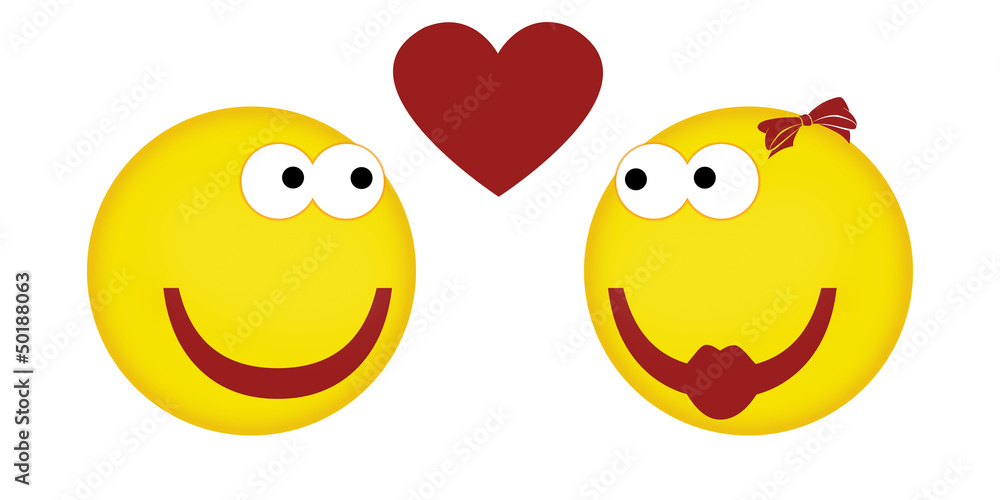 Fototapeta premium Verliebte Smileys