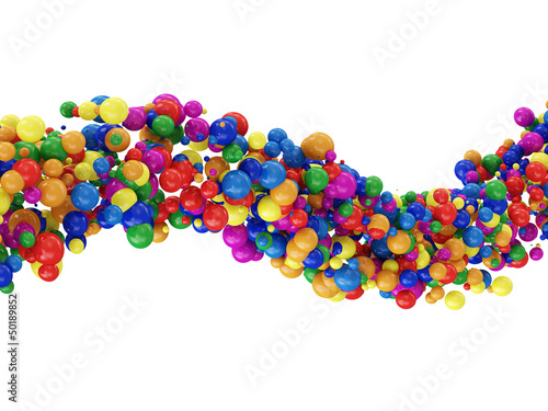 Wave from Colorful Balls isolated on white background