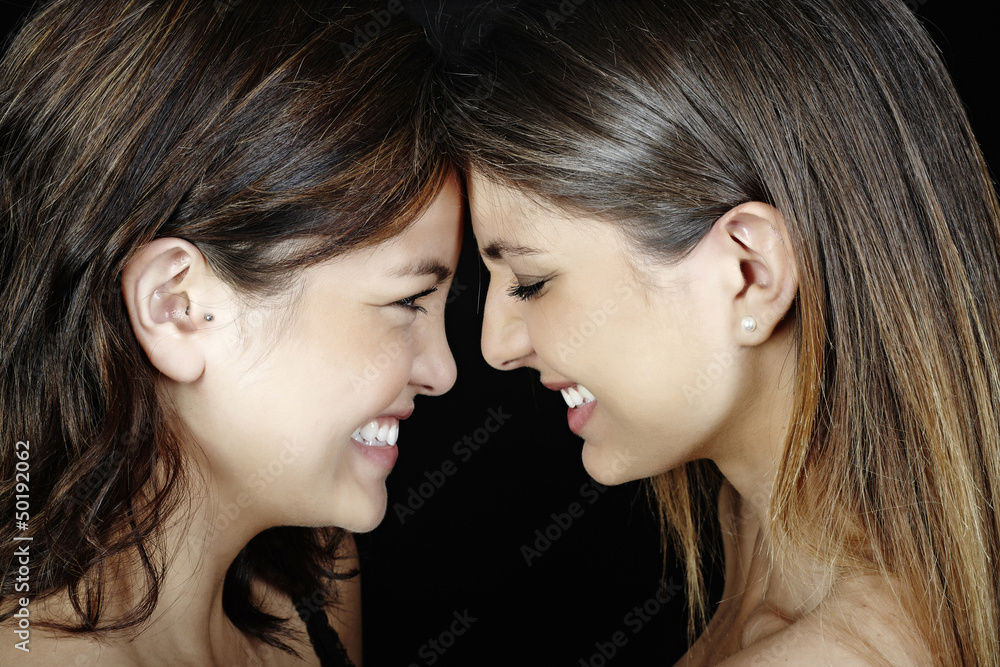Smiling mixed race friends Smiling mixed race friends