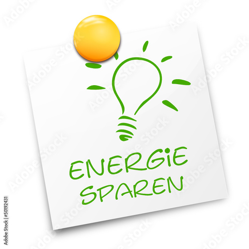 Zettel Lampe Energie sparen