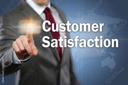 Man touching display Customer Satisfaction photo