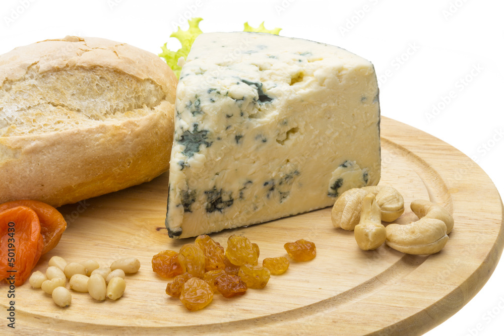 Slice of blue cheese