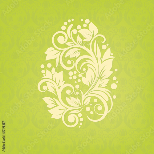 Floral Easter egg background. Modern card for invitation.