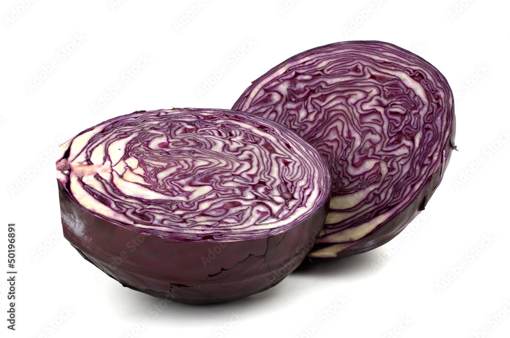 fresh red cabbage on a white background fresh red cabbage on a white background