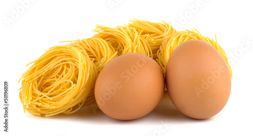Eggs closeup isolated on white background