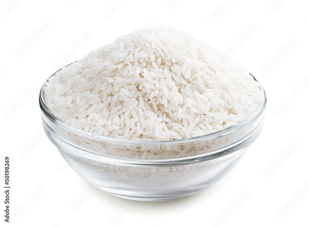 Rice in a glass bowl Rice in a glass bowl