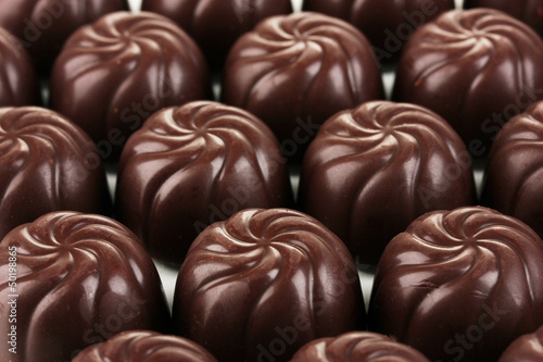 Chocolate candies, close up