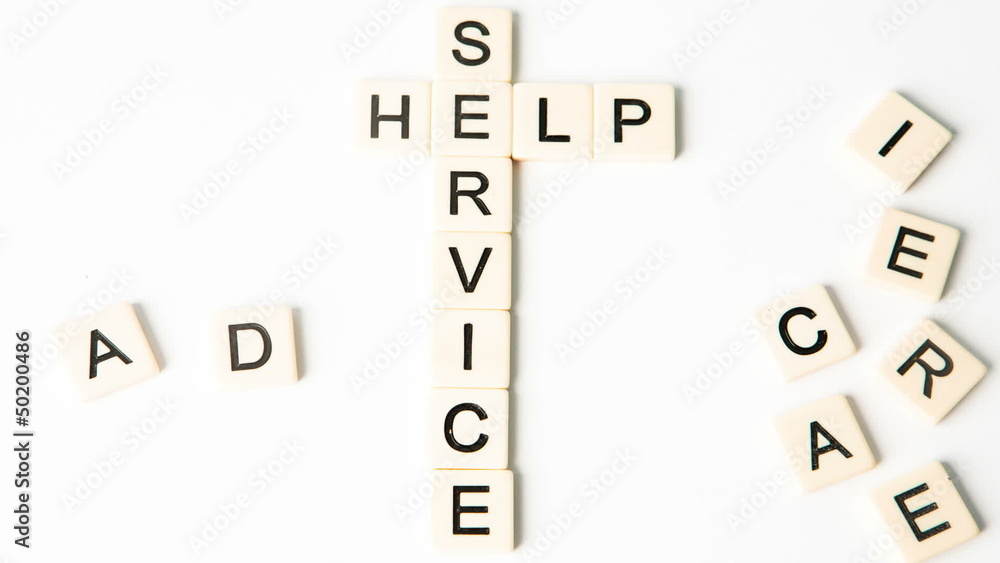 Customer care buzz words formed into crossword shape Customer care buzz words formed into crossword shape