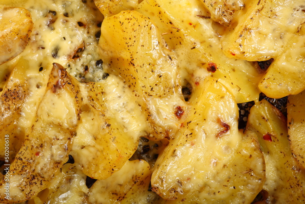 Roasted potatoes with spices and cheese Roasted potatoes with spices and cheese