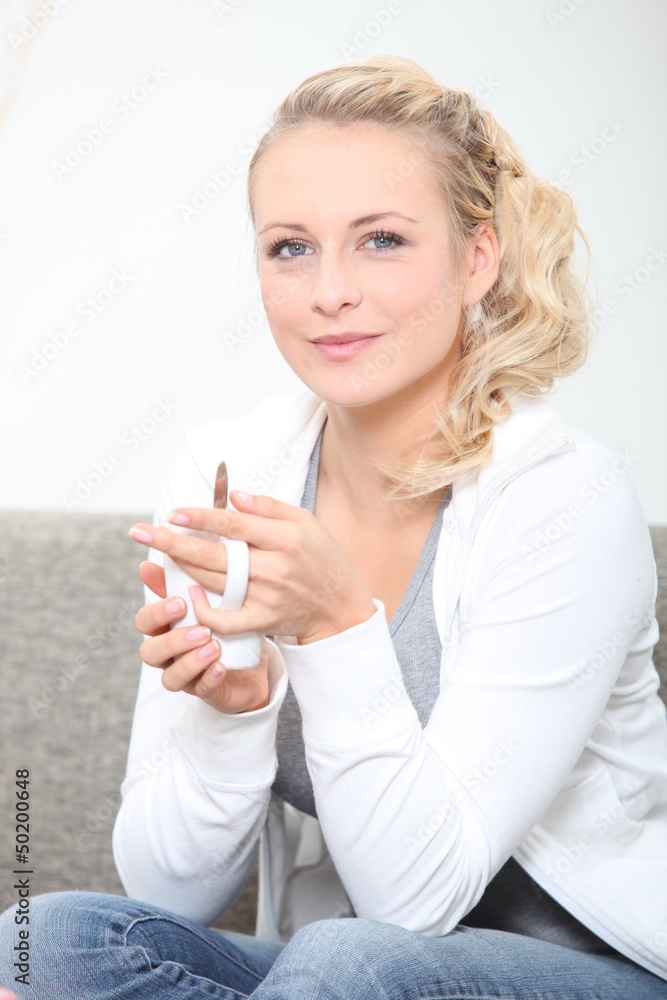 Woman with coffee cup Woman with coffee cup