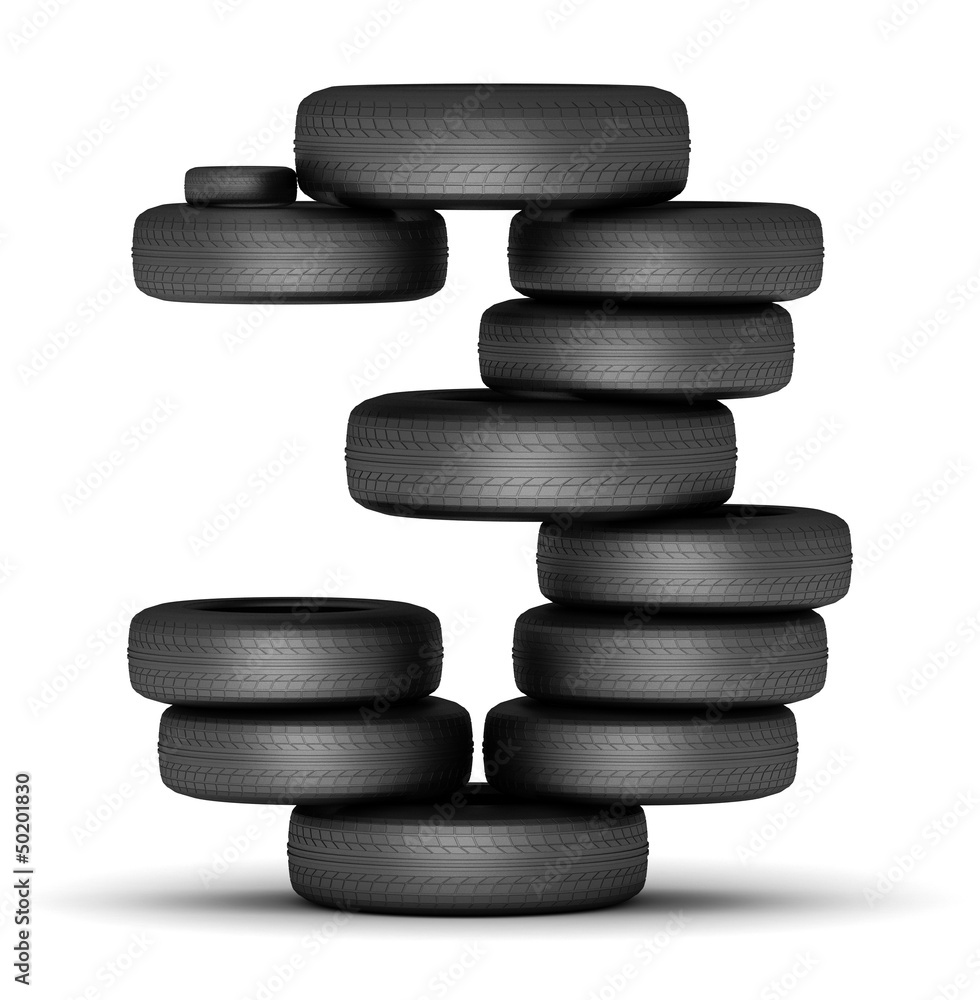Number 3 from stacked tire Number 3 from stacked tire
