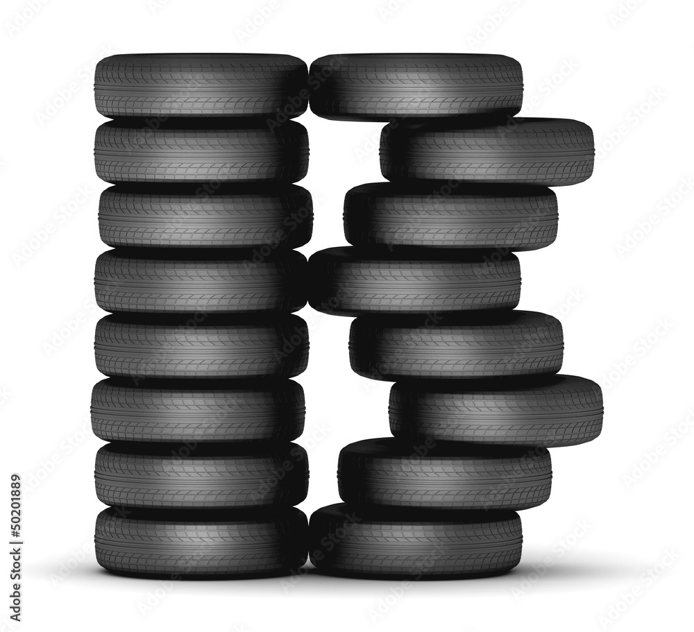 Letter B from stacked tire Letter B from stacked tire