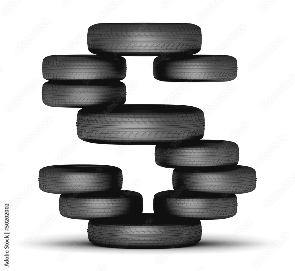 Letter S from stacked tire Letter S from stacked tire