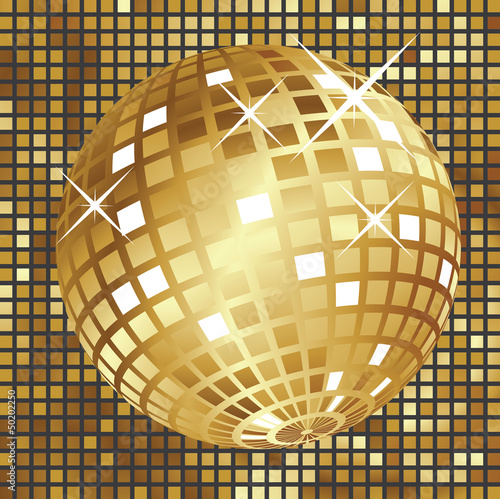 Golden disco ball
