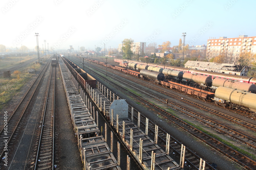 Fototapeta premium Freight Station with trains