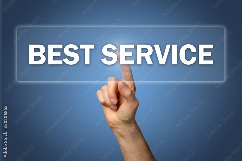 Hand touching Display Best Service Hand touching Display Best Service