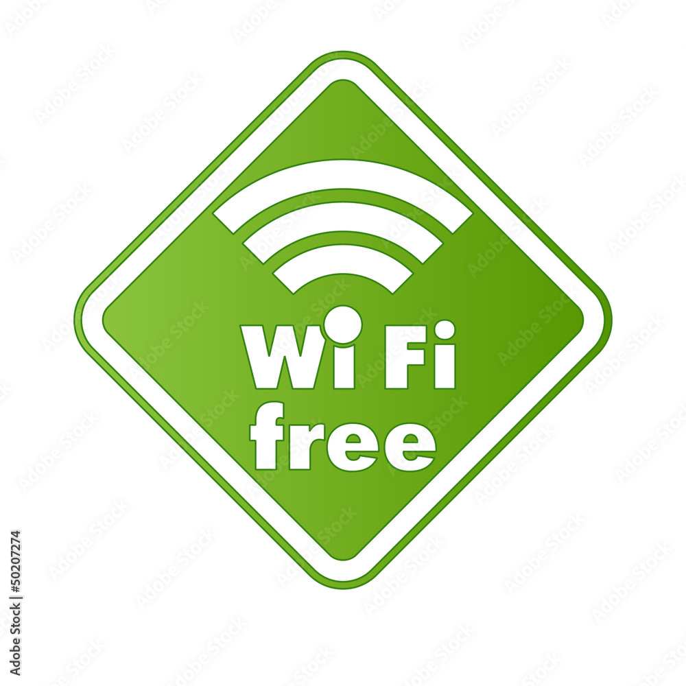 Free wifi and Internet sign with square border Free wifi and Internet sign with square border