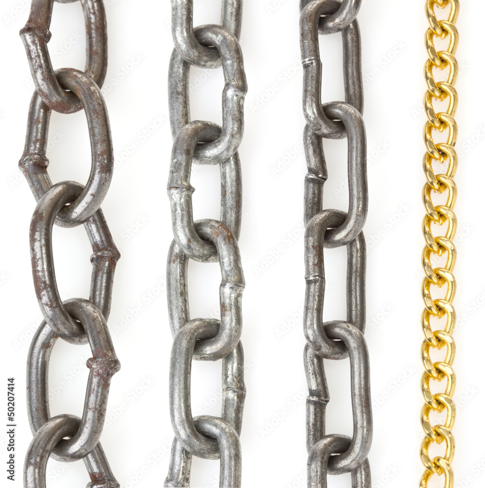 metal chain on white