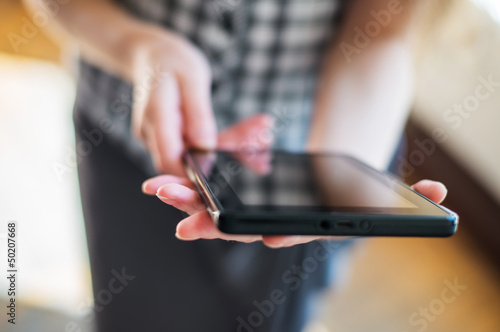 Woman working on a Tablet PC